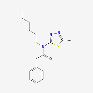 molecular formula C17H23N3OS B8683653 N-Hexyl-N-(5-methyl-1,3,4-thiadiazol-2-YL)-2-phenylacetamide CAS No. 62347-15-3