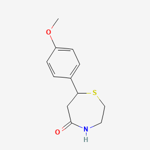 molecular formula C12H15NO2S B8683796 7-(4-Methoxyphenyl)-1,4-thiazepan-5-one 