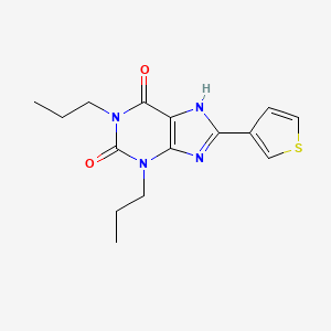 molecular formula C15H18N4O2S B8683798 1H-Purine-2,6-dione, 3,7-dihydro-1,3-dipropyl-8-(3-thienyl)- CAS No. 117027-85-7