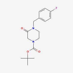 molecular formula C16H21FN2O3 B8683863 4-(4-Fluoro-benzyl)-3-oxo-piperazine-1-carboxylic Acid tert-Butyl Ester 