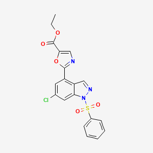 Ethyl 2-[6-chloro-1-(phenylsulfonyl)-1H-indazol-4-yl]-1,3-oxazole-5-carboxylate