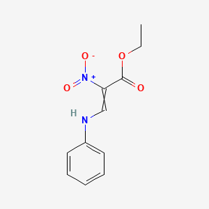 molecular formula C11H12N2O4 B8684056 Ethyl 3-anilino-2-nitro-acrylate 