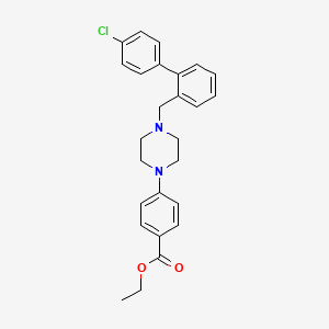 molecular formula C26H27ClN2O2 B8684173 Benzoic acid, 4-[4-[(4'-chloro[1,1'-biphenyl]-2-yl)methyl]-1-piperazinyl]-, ethyl ester 