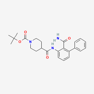 molecular formula C24H29N3O4 B8684504 Tert-butyl 4-(2-carbamoylbiphenyl-3-ylcarbamoyl)piperidine-1-carboxylate 