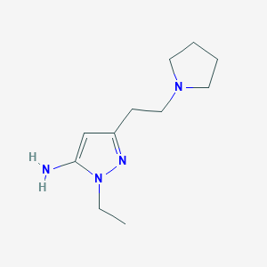 molecular formula C11H20N4 B8684549 2-ethyl-5-(2-pyrrolidin-1-ylethyl)pyrazol-3-amine 