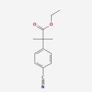 molecular formula C13H15NO2 B8684621 Ethyl 2-(4-cyanophenyl)-2-methylpropanoate 