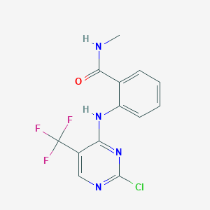 molecular formula C13H10ClF3N4O B8684685 2-((2-Chloro-5-(trifluoromethyl)pyrimidin-4-yl)amino)-N-methylbenzamide 