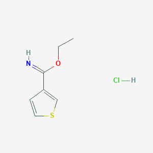 molecular formula C7H10ClNOS B8684708 3-Thiophenecarboximidic acid ethyl ester hydrochloride CAS No. 54610-58-1