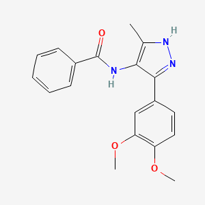 molecular formula C19H19N3O3 B8684738 N-[3-(3,4-Dimethoxyphenyl)-5-methyl-1H-pyrazol-4-yl]benzamide CAS No. 645418-20-8