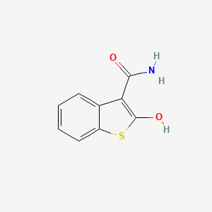 molecular formula C9H7NO2S B8684745 2-Hydroxybenzo(b)thiophene-3-carboxamide 