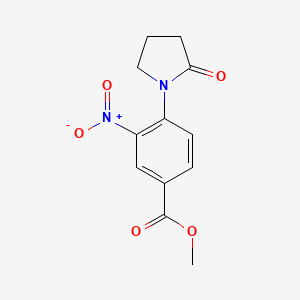molecular formula C12H12N2O5 B8684758 1-(4-Methoxycarbonyl-2-nitrophenyl)pyrrolidin-2-one 