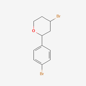 molecular formula C11H12Br2O B8684762 4-bromo-2-(4-bromophenyl)tetrahydro-2H-pyran 