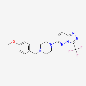 molecular formula C18H19F3N6O B8684809 1-[(4-Methoxyphenyl)methyl]-4-[3-(trifluoromethyl)-[1,2,4]triazolo[4,3-b]pyridazin-6-yl]piperazine 