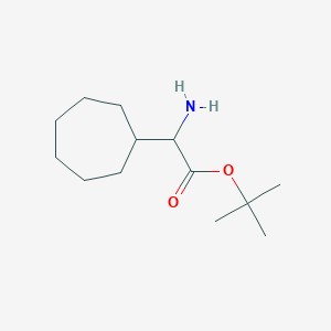 molecular formula C13H25NO2 B8684864 Tert-butyl 2-amino-2-cycloheptylacetate 