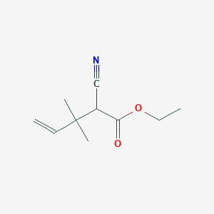 molecular formula C10H15NO2 B8685080 Ethyl 2-cyano-3,3-dimethylpent-4-enoate CAS No. 63077-73-6