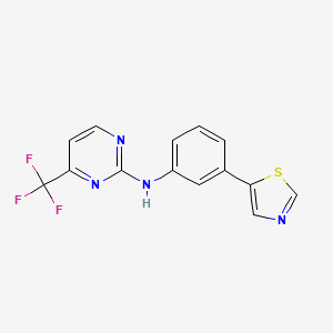 molecular formula C14H9F3N4S B8685396 N-[3-(5-thiazolyl)phenyl]-4-(trifluoromethyl)-2-Pyrimidinamine 