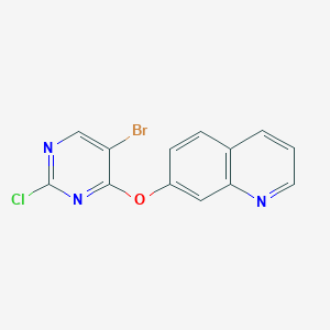 molecular formula C13H7BrClN3O B8685418 7-(5-Bromo-2-chloropyrimidin-4-yloxy)quinoline 