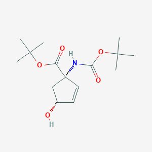 tert-Butyl (1S,4R)-1-((tert-butoxycarbonyl)amino)-4-hydroxycyclopent-2-ene-1-carboxylate