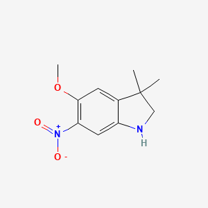 molecular formula C11H14N2O3 B8685589 3,3-dimethyl-5-(methyloxy)-6-nitro-2,3-dihydro-1H-indole 
