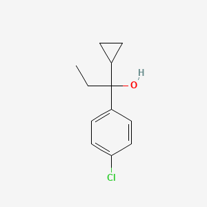molecular formula C12H15ClO B8685595 1-Cyclopropyl-1-(4-chlorophenyl)propanol 