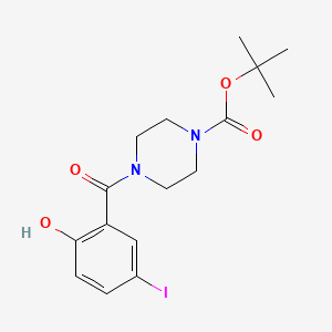 molecular formula C16H21IN2O4 B8685598 Tert-butyl 4-(2-hydroxy-5-iodobenzoyl)piperazine-1-carboxylate 