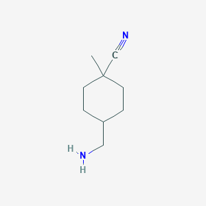 molecular formula C9H16N2 B8685606 4-(Aminomethyl)-1-methylcyclohexanecarbonitrile 