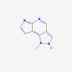 molecular formula C9H8N4 B8685660 Pyrazolo[3,4-d]pyrrolo[2,3-b]pyridine,1,6-dihydro-1-methyl- 