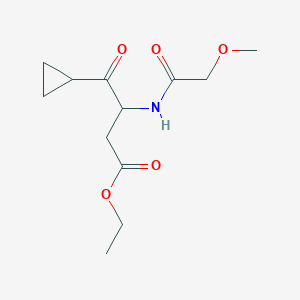 molecular formula C12H19NO5 B8685701 Ethyl4-cyclopropyl-3-(2-methoxyacetamido)-4-oxobutanoate 