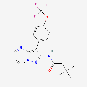 Butanamide, 3,3-dimethyl-N-[3-[4-(trifluoromethoxy)phenyl]pyrazolo[1,5-a]pyrimidin-2-yl]-
