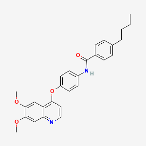 molecular formula C28H28N2O4 B8685878 4-Butyl-N-(4-((6,7-dimethoxyquinolin-4-yl)oxy)phenyl)benzamide CAS No. 651054-47-6