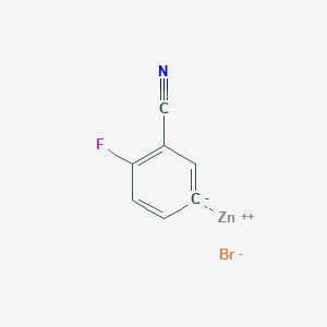 molecular formula C7H3BrFNZn B8685897 3-Cyano-4-fluorophenylzinc bromide 
