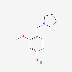 molecular formula C12H17NO2 B8685904 3-Methoxy-4-(pyrrolidin-1-ylmethyl)phenol 
