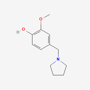 molecular formula C12H17NO2 B8685925 2-Methoxy-4-(pyrrolidin-1-ylmethyl)phenol 