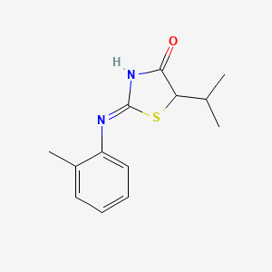 molecular formula C13H16N2OS B8685940 5-Isopropyl-2-[(2-methylphenyl)amino]-1,3-thiazol-4(5H)-one 
