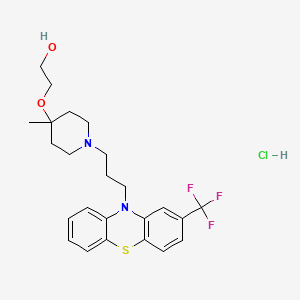 molecular formula C24H30ClF3N2O2S B8686365 Ethanol, 2-((4-methyl-1-(3-(2-(trifluoromethyl)-10H-phenothiazin-10-yl)propyl)-4-piperidinyl)oxy)-, monohydrochloride CAS No. 40255-98-9
