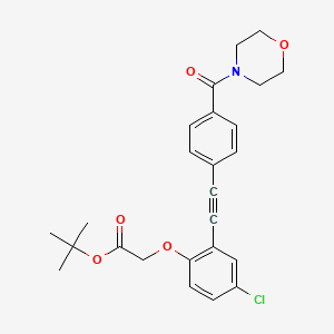 molecular formula C25H26ClNO5 B8686453 Tert-butyl(4-chloro-2-{[4-(morpholin-4-ylcarbonyl)phenyl]ethynyl}phenoxy)acetate 