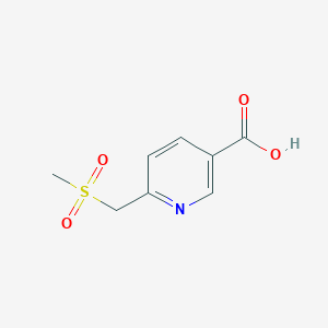 molecular formula C8H9NO4S B8686739 6-[(Methylsulfonyl)methyl]nicotinic acid 
