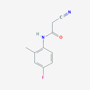 molecular formula C10H9FN2O B8686778 Acetamide, 2-cyano-N-(4-fluoro-2-methylphenyl)- 