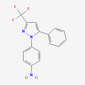 4-(5-Phenyl-3-(trifluoromethyl)-1H-pyrazol-1-yl)aniline
