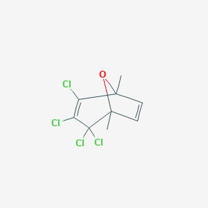 molecular formula C9H8Cl4O B8686914 2,3,4,4-Tetrachloro-1,5-dimethyl-8-oxabicyclo[3.2.1]octa-2,6-diene CAS No. 724423-64-7
