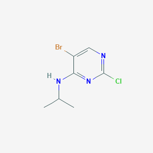 molecular formula C7H9BrClN3 B8686946 (5-Bromo-2-chloropyrimidin-4-yl)isopropylamine 