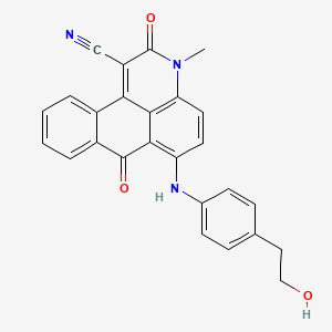 molecular formula C26H19N3O3 B8686958 3H-Naphtho[1,2,3-de]quinoline-1-carbonitrile, 2,7-dihydro-6-[[4-(2-hydroxyethyl)phenyl]amino]-3-methyl-2,7-dioxo- CAS No. 116199-80-5