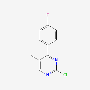 molecular formula C11H8ClFN2 B8686960 2-Chloro-4-(4-fluorophenyl)-5-methylpyrimidine 