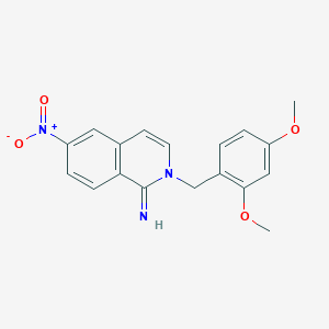 molecular formula C18H17N3O4 B8686968 2-[(2,4-Dimethoxyphenyl)methyl]-6-nitroisoquinolin-1(2H)-imine CAS No. 681427-42-9