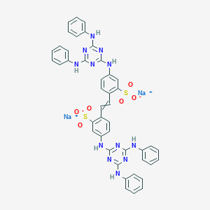 molecular formula C44H34N12Na2O6S2 B086870 Disodium;5-[(4,6-dianilino-1,3,5-triazin-2-yl)amino]-2-[2-[4-[(4,6-dianilino-1,3,5-triazin-2-yl)amino]-2-sulfonatophenyl]ethenyl]benzenesulfonate CAS No. 133-66-4