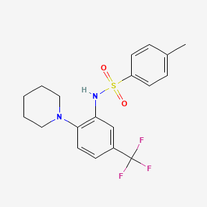 molecular formula C19H21F3N2O2S B8687009 4-methyl-N-[2-(piperidin-1-yl)-5-(trifluoromethyl)phenyl]benzene-1-sulfonamide 
