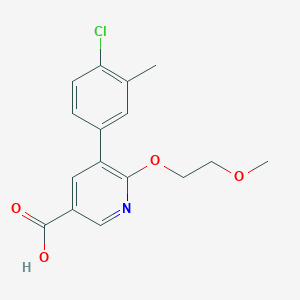molecular formula C16H16ClNO4 B8687017 5-(4-Chloro-3-methylphenyl)-6-(2-methoxyethoxy)nicotinic acid 