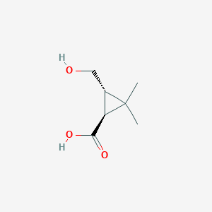 molecular formula C7H12O3 B8687223 (1S,3S)-3-(Hydroxymethyl)-2,2-dimethylcyclopropane-1-carboxylic acid 