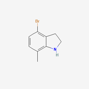 molecular formula C9H10BrN B8687414 4-Bromo-7-methylindoline 