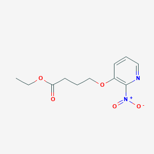 molecular formula C11H14N2O5 B8687528 ethyl 4-(2-nitropyridin-3-yl)oxybutanoate 